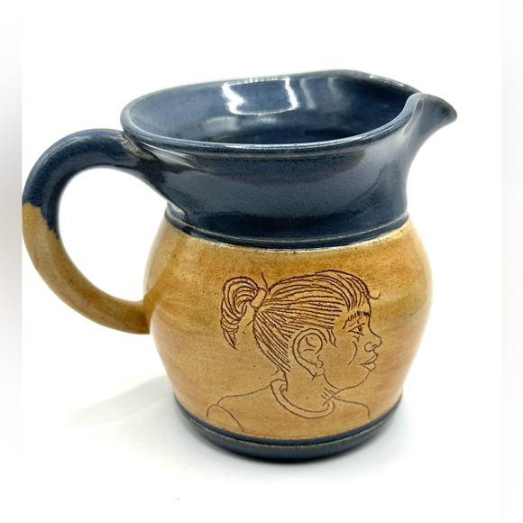 RARE! Sugar Bowl & Creamer Signed Eugene Pottery South Carolina 10/1992 - Picture 3 of 11